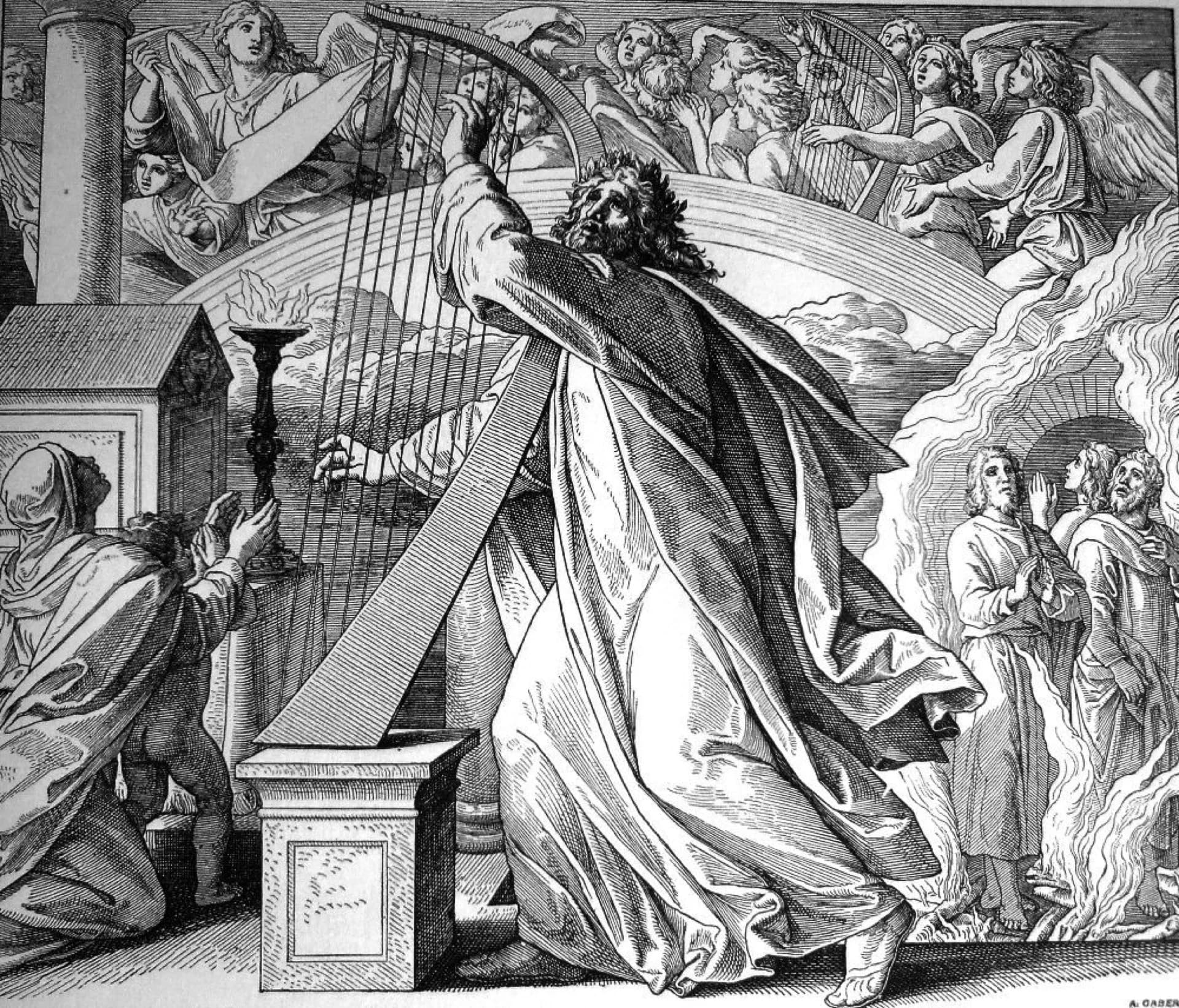 David Playing the Harp